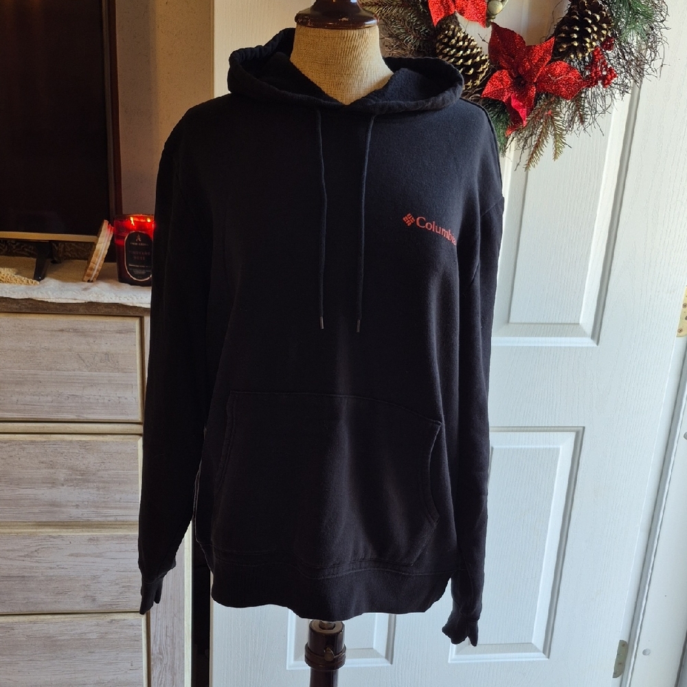 Columbia Black Hoodie with Red Logo